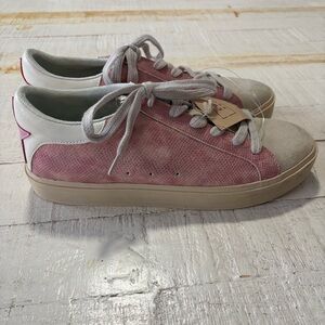 Shu Shop Sienna Pink Snake NWT size 11 Metallic Leather Suede Sneakers